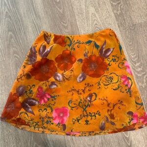 Wild Fable Orange Floral Mini Skirt